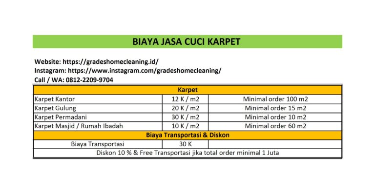 harga cuci karpet malang