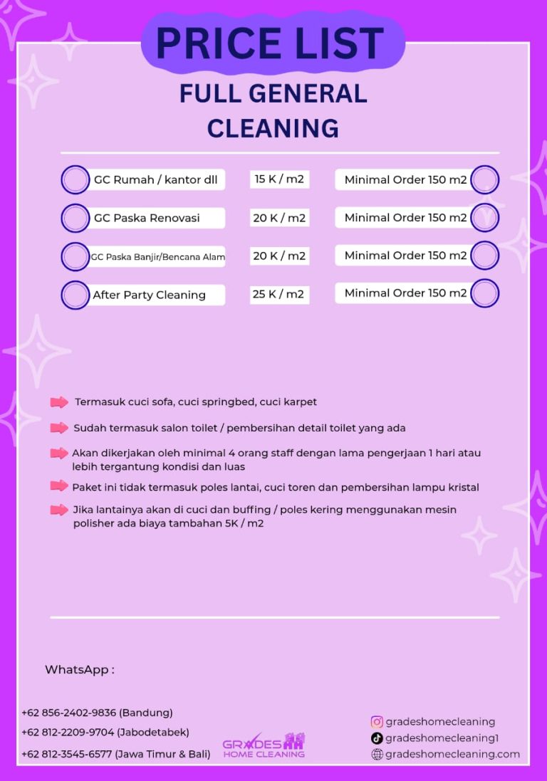 biaya jasa bersih rumah full general cleaning